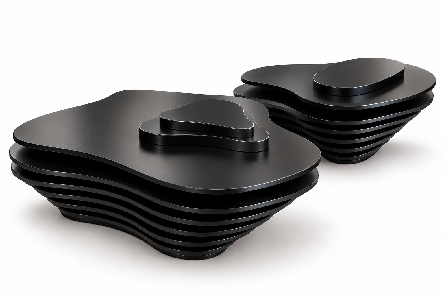 Sculptural coffee tables by Burkee Designs & Studio